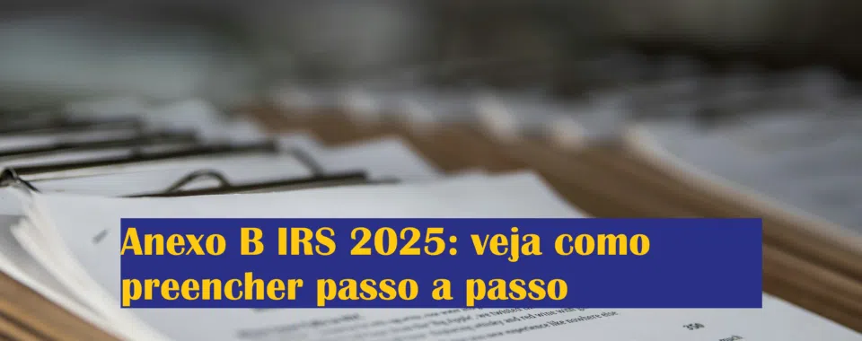 Anexo B IRS 2025 veja como preencher passo a passo