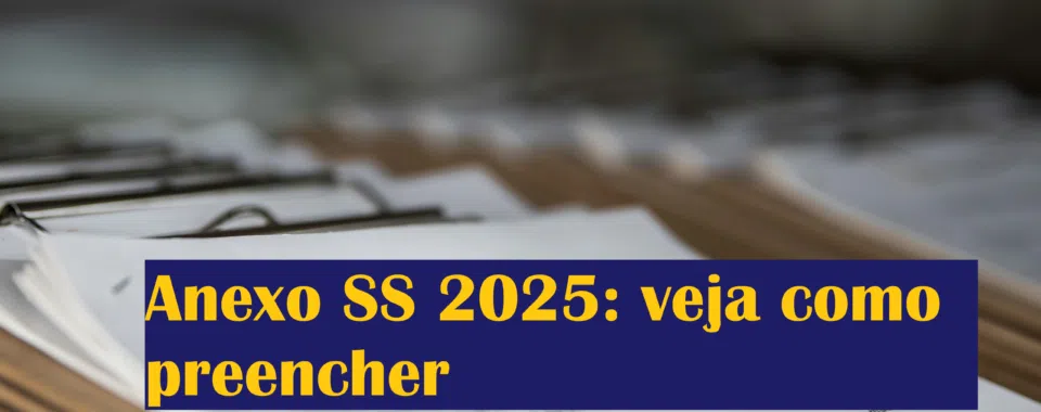 Anexo SS 2025 veja como preencher