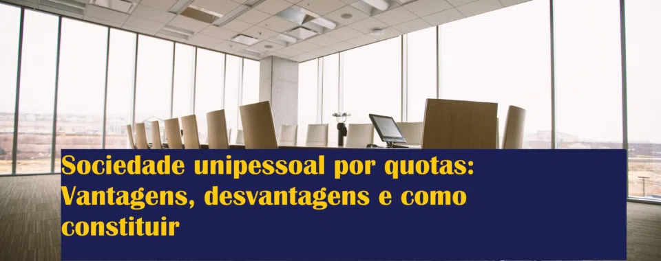 Sociedade unipessoal por quotas: Vantagens, desvantagens e como constituir