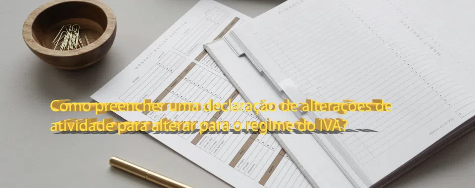 Como preencher uma declaração de alterações de atividade para alterar para o regime do IVA?
