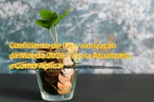 Coeficiente de Desvalorização da Moeda 2026: Tabela Atualizada e Como Aplicar