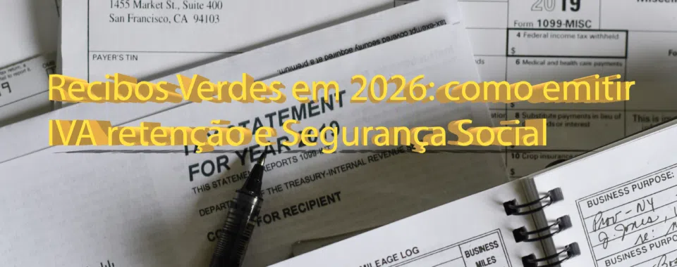 Recibos Verdes em 2026: como emitir, IVA, retenção e Segurança Social