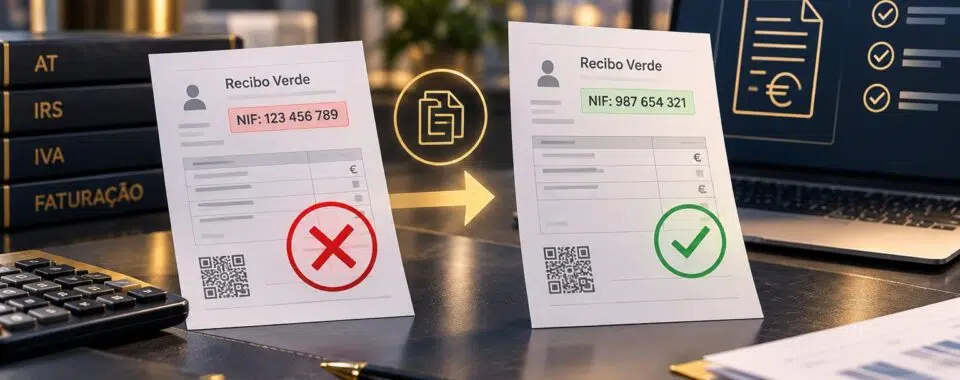Recibo verde emitido com o NIF errado: como anular e substituir o documento?