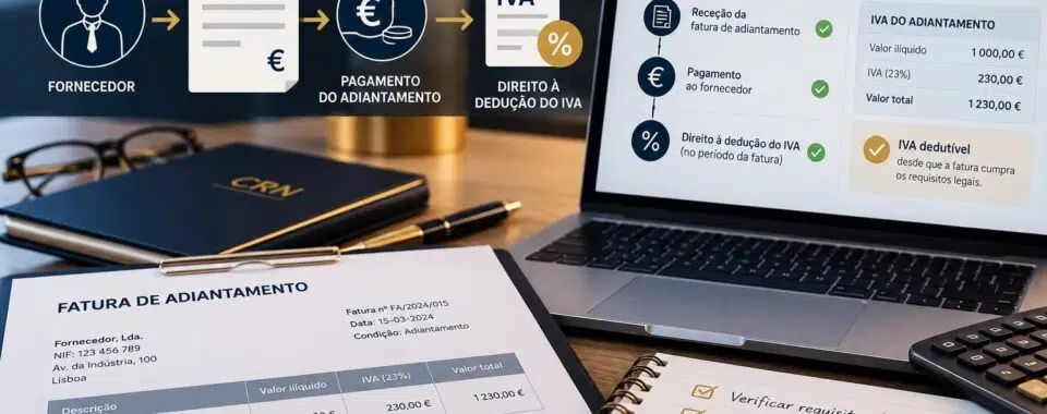 Adiantamento a fornecedor: quando existe direito à dedução do IVA?
