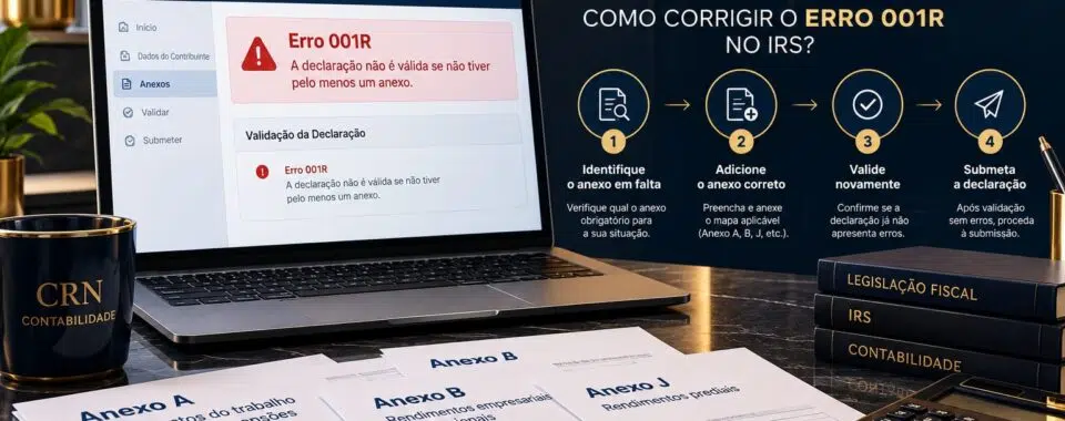 Erro 001R no IRS: como corrigir “A declaração não é válida se não tiver pelo menos um anexo”