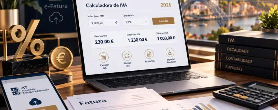 Calculadora de IVA 2026: Calcular e Retirar IVA Online